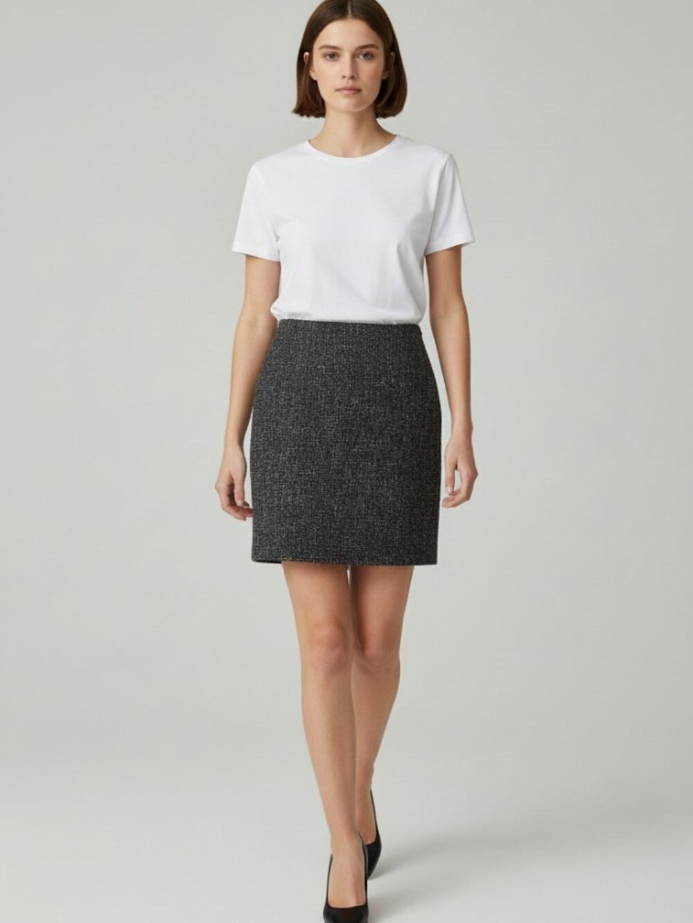 NEW Halogen Tweed Mini Skirt, Gemstone Black Combo 6